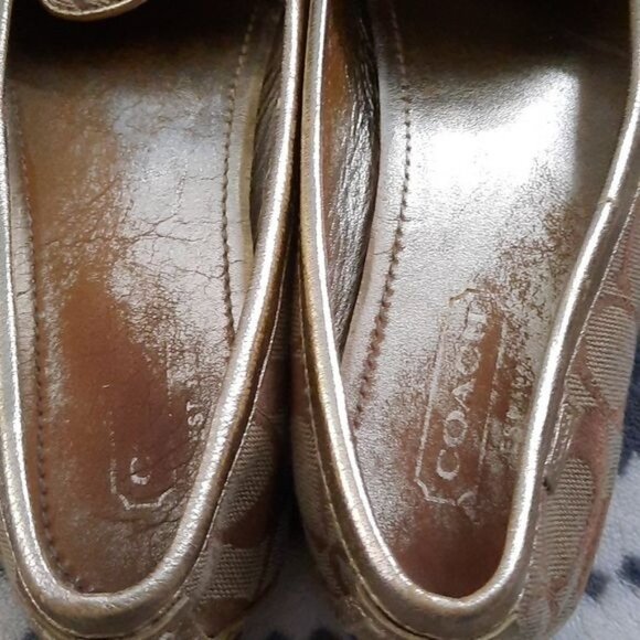 Coach Classic Sheela Canvas Leather Trim Loafer Driving Shoes Size 7 - Picture 8 of 11